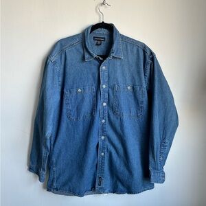 Vintage 90s 100% cotton oversized denim shirt